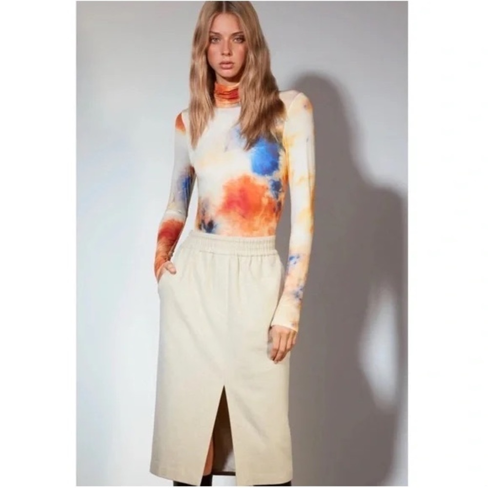 ARITZIA WILFRED LE FOU wool beige pencil skirt (S)